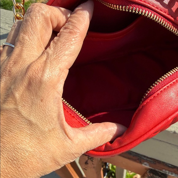 Valentino Orlandi Red Quilted Crossbody with Gold Chain - Picture 10 of 11